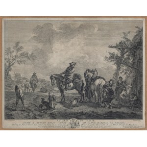 Wouwermans (Philips Wouwerman), Pierre François Beaumont (ok. 1719 - ok. 1777), Retard de Chasse [Kucie konia], 2. poł. XVIII wieku.