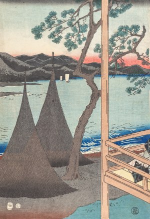 Utagawa Hiroshige (1797-1858), Utagawa Kunisada (1786-1865), Tago no Ura fûkei [widok jeziora Tago], 1857