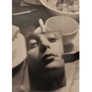 Eugeniusz Haneman - Martwa natura z lustrem, 1958. Vintage print. Pieczęć i opis autorski na rewersie...