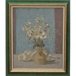 Bencion(Benn) Rabinowicz (1905-1989) , Weiße Gänseblümchen mit einem Nebel aus Blumen ala
