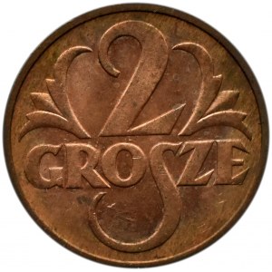 Polska, II RP, 2 grosze 1938, Warszawa, UNC