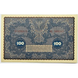 Polska, II RP, 100 marek 1919, Warszawa, IE seria S