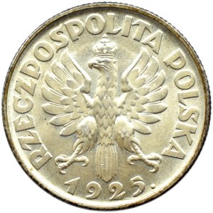 Polska, II RP, Kłosy, 1 złoty 1925, Londyn, UNC