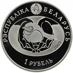 Białoruś, 1 rubel 2009, Gęś Szara