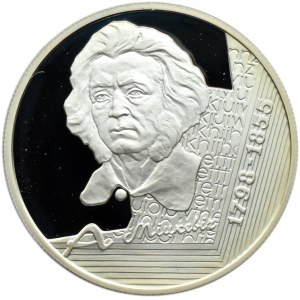 Białoruś, 10 rubli 1998, Adam Mickiewicz - srebro