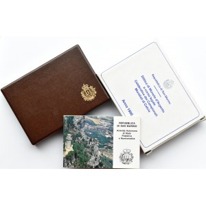 San Marino, lot monet 500-1000 lirów 1986 R, Rzym, etui+certyfikat, UNC