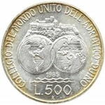 Włochy, 500 lirów 1985 R, Rzym, Adriatycki College w Duino, UNC