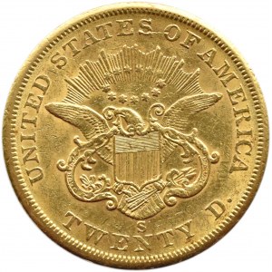 USA, 20 dolarów 1860 S, San Francisco