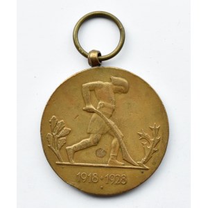 Polska, II RP, Medal 10-lecia Odzyskania Niepodległości Polski, tzw. oracz, ładny
