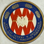 Polska, PRL, pamiątkowy talerz, XXX lat służby w organach Bezpieczeństwa i Porządku Publicznego