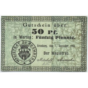 Bromberg, Bydgoszcz, Gutschein 50 pfennig 1916