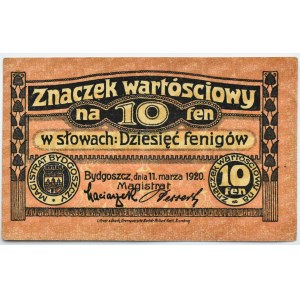 Bromberg, Bydgoszcz, znaczek wartościowy 10 fenigów 1920