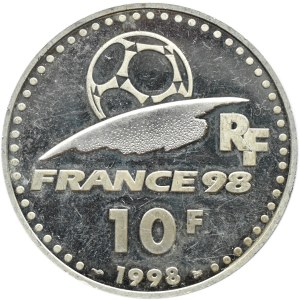 Francja, Republika, 10 franków 1998, MŚ w Piłce Nożnej