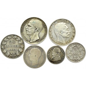 Watykan/Włochy/Grecja/Niemcy/Serbia, lot srebrnych monet, 6 sztuk