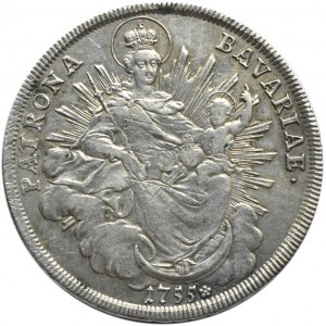 Niemcy, Bawaria, Maksymilian Józef, talar 1755, Monachium