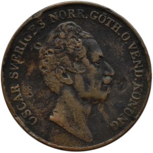 Szwecja, Oscar, 4 Skilling Banco, 1852, Altona