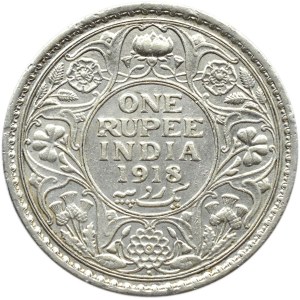 Indie/Wielka Brytania, Jerzy V, rupia 1918, Bombaj