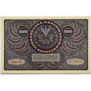Polska, II RP, 1000 marek 1919, I serja DB - typ 7, UNC