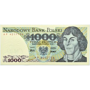 Polska, PRL, M. Kopernik, 1000 złotych 1975, Warszawa, seria AP, UNC