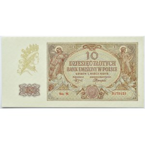 Polska, Generalna Gubernia, 10 złotych 1940, seria N, UNC