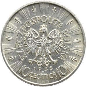 Polska, II RP, Józef Piłsudski, 10 złotych 1938, Warszawa