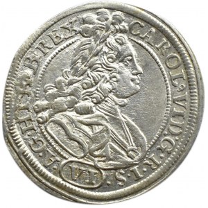 Śląsk, Karol VI, 6 krajcarów 1713, Wrocław, piękne