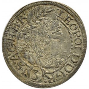 Śląsk, Leopold I, 3 krajcary 1669 SHS, Wrocław