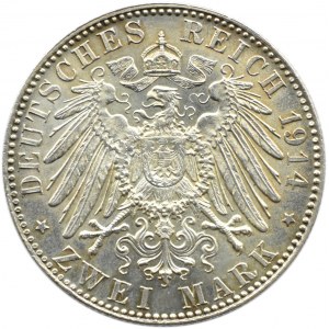 Niemcy, Bawaria, Ludwig III, 2 marki 1914 D, Monachium