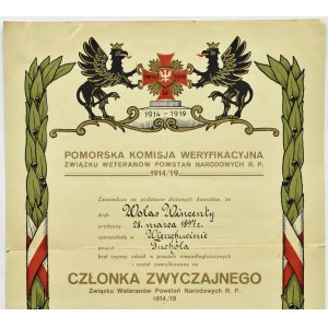 Polen, II RP, Bescheinigung über die Überprüfung als ordentliches Mitglied des ZWPN R.P., 1934 - RARE (12)