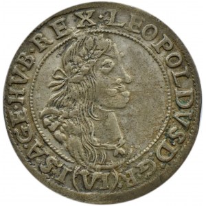 Węgry, Leopold I, 6 krajcarów 1667 KB, Kremnica