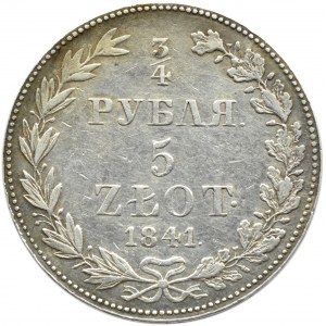 Mikołaj I, 3/4 rubla/5 złotych 1841 MW, Warszawa, rzadszy rocznik