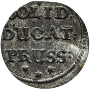 Niemcy, Brandenburgia/Prusy, Fryderyk Wilhelm, solid (szeląg) 1657, piękny