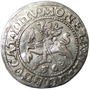 Zygmunt II August, półgrosz 1563, Wilno, RR - piękny