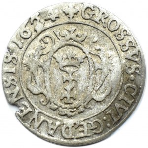Zygmunt III Waza, grosz 1624, Gdańsk, ....PR.