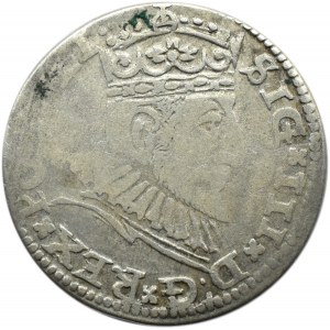 Zygmunt III Waza, trojak 1591, Ryga, odmiana z dużą głowa króla