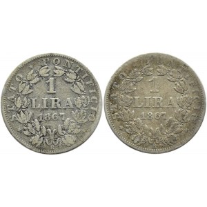 Watykan, Pius IX, lot 1 lira 1867, Rzym