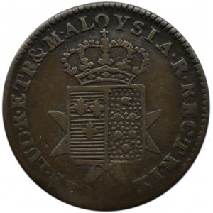 Włochy, Królestwo Etrurii, 2 soldi 1804 - odwrotnie wybita 1 w dacie