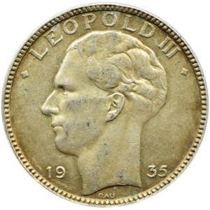 Belgia, Leopold III, 20 franków 1935, Bruksela