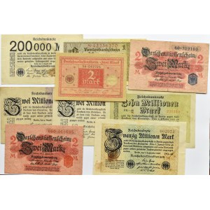 Niemcy, Republika Weimarska, 18 różnych banknotów markowych