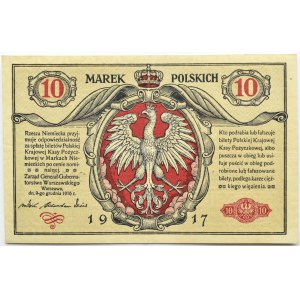 Polska, 10 marek 1916, Generał, seria i numerator A8...