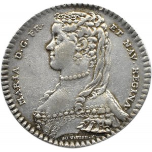 Francja, Maria Leszczyńska, żona Ludwika XV, żeton 1735