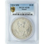 Mikołaj I, 1 1/2 rubla/10 złotych 1836, Warszawa, PCGS AU55