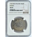 August III Sas, złotówka (30 groszy 1762) REOE, Gdańsk, NGC AU55