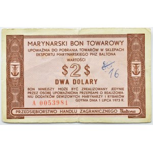 Polska, PRL, Baltona, bon 2 dolary 1973, seria A - rzadkie