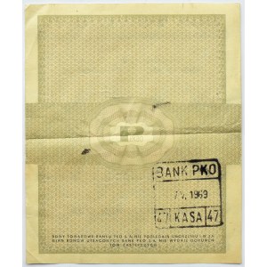 Polska, PeWeX, 10 centów 1960, seria Db, z klauzulą na rewersie i z pieczątką