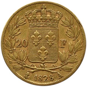 Francja, Karol X, 20 franków 1828 A, Paryż