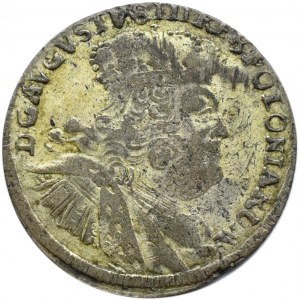 August III Sas, ort (18 groszy) 1754 E.C., Lipsk, szerokie popiersie - efraimek
