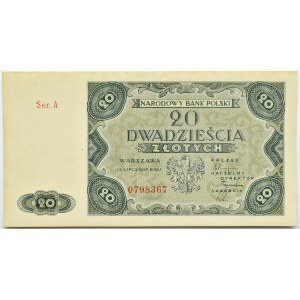 Polska, RP, 20 złotych 1947, seria A, Warszawa, UNC