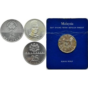 Malezja, lot monet 10-25 ringgit 1980-1990, Coatesville