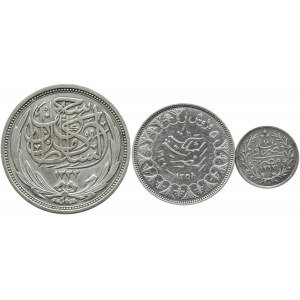 Egipt, lot srebrnych monet 1910-1939, girsch, piastry
